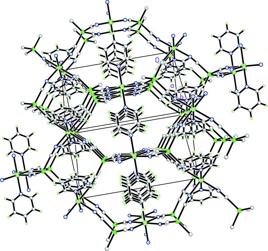 Figure 2 A view of (I) supramolecular strcuture. Poly[tetra-µ-cyanido-dipyridinecadmium(II)zinc(II)] Crystal data [CdZn(CN) 4 (C 5 H 5 N) 2 ] M r = 440.