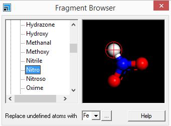 Modifying molecule Choose Sketch fragment