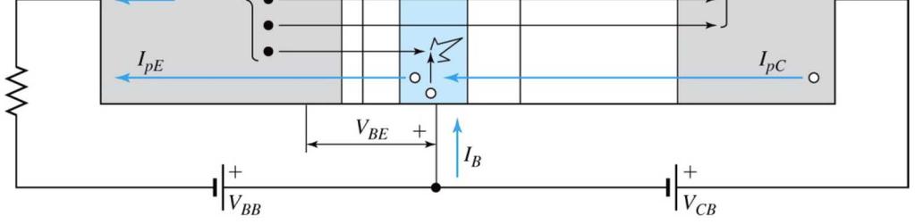 Emitter/Base Junction (in active mode) Forward-Biased: Minority Carrier Injection Base/Collector Junction (in active mode) Reversed-Biased: Minority Carrier Extraction º + º V+ º Vc m V½ I Tc º ½ º