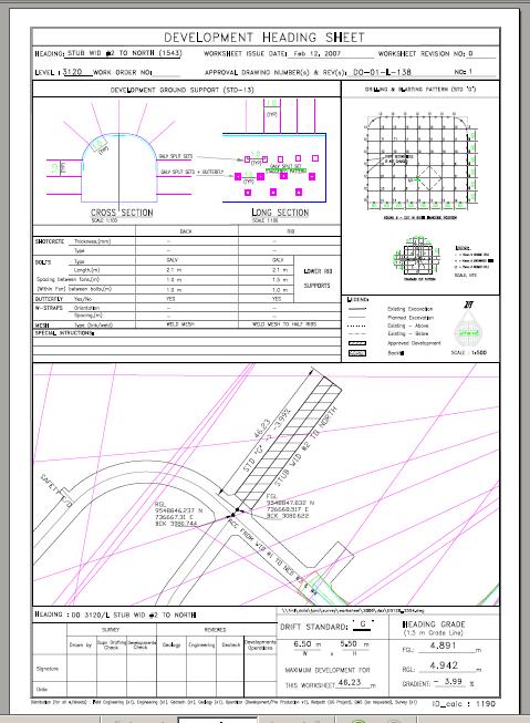 Worksheet sample The worksheet paper is then upload into a server whereby approval is sought from all the departments involved in the tunnel development process, before it is used by the UG