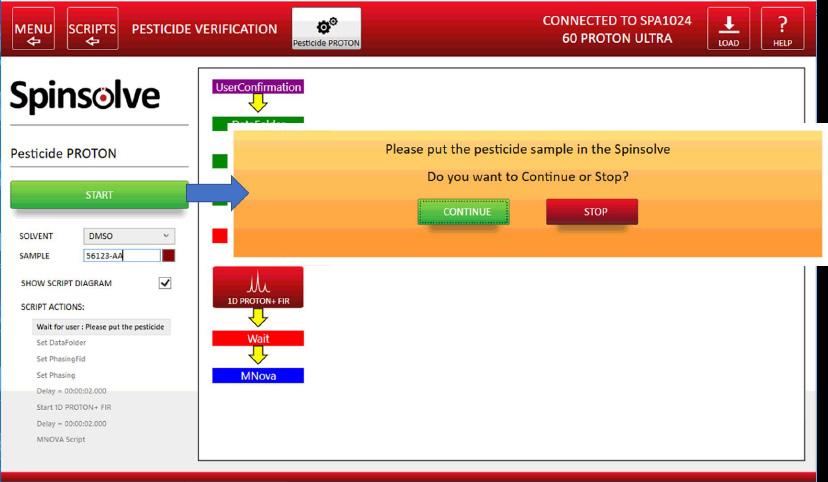 1 17 9 5 18 7 1 1 13 1 0 8 15 11 19 3 Figure. Spinsolve user interface for pesticide screening.