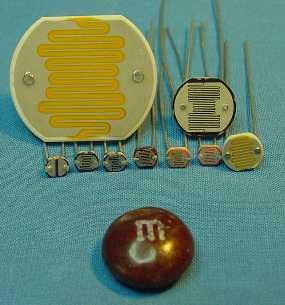 R Photoresistors Light sensitive variable resistors. Its resistance depends on the intensity of light incident upon it. Under dark condition, resistance is quite high (MΩ: called dark resistance).