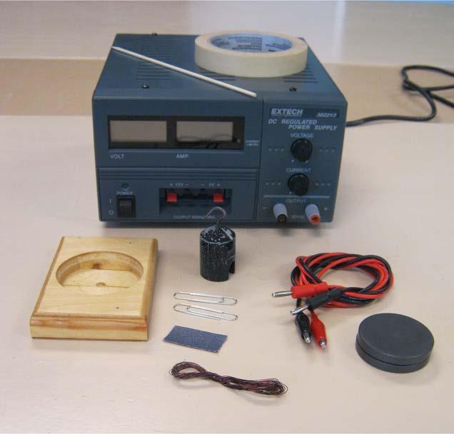 9 Apparatus and Setup You have been provided with the following: Wooden base DC power supply Wires