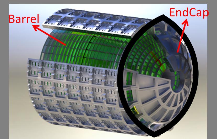 FAIRNESS 2014 Figure 1. Model of the CALIFA detector, the barrel and Endcap section are visualised.
