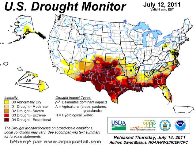 2011 US drought as measured by SMOS and USDA The US