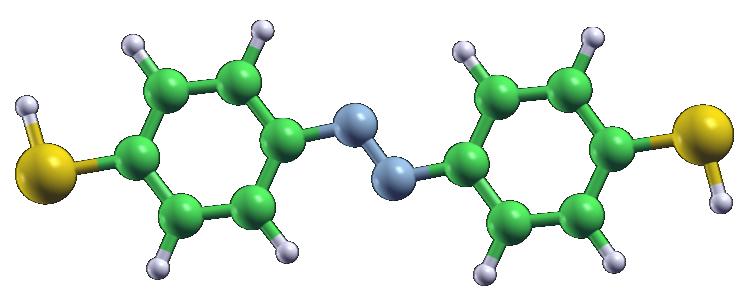 5.1 Molekula azobenzénu Obr. 27: Geometrické usporiadanie izomérov azobenzénu, TAB (vľavo) a CAB (vpravo).