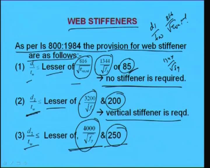(Refer Slide Time: 48:12) Now, we will see the web stiffeners web stiffeners.
