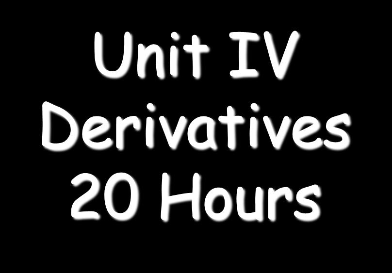 Unit IV Derivatives 20