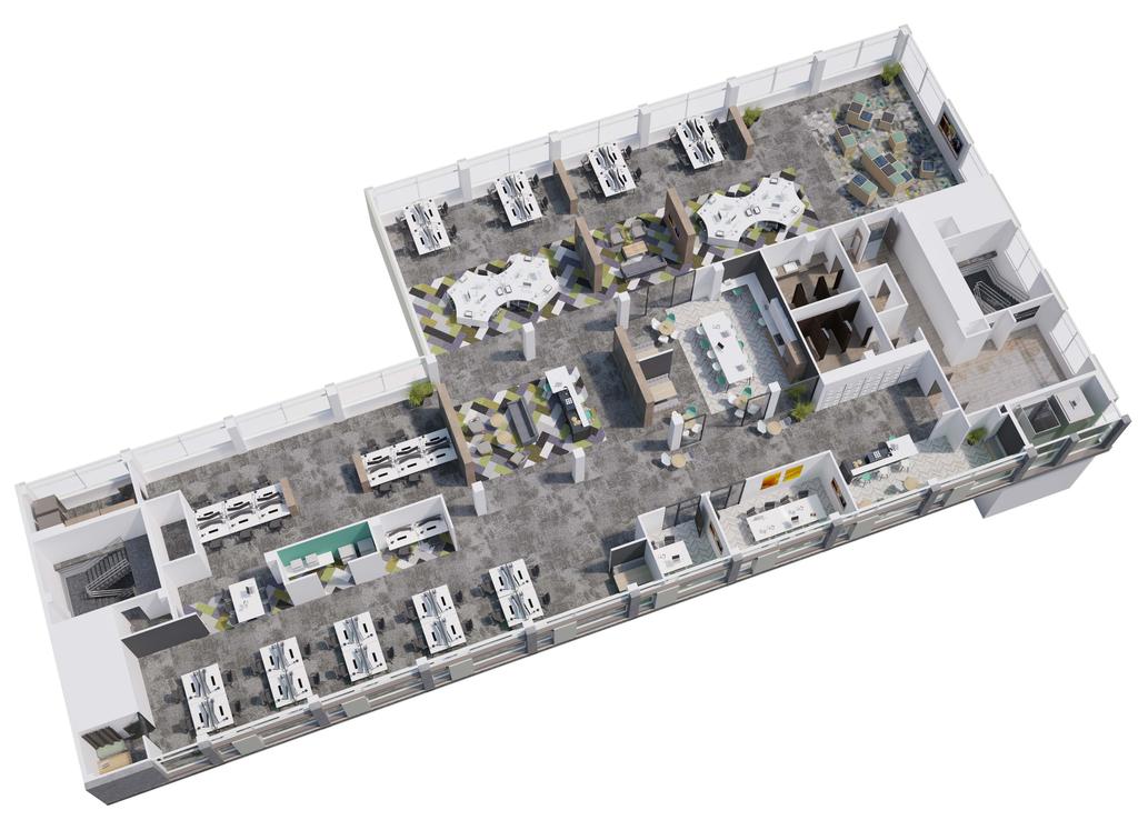SPACE DESIGNED AROUND YOU FULL FLOOR This is a generic creative space plan of the 4th floor comprising 8,355 sq ft.
