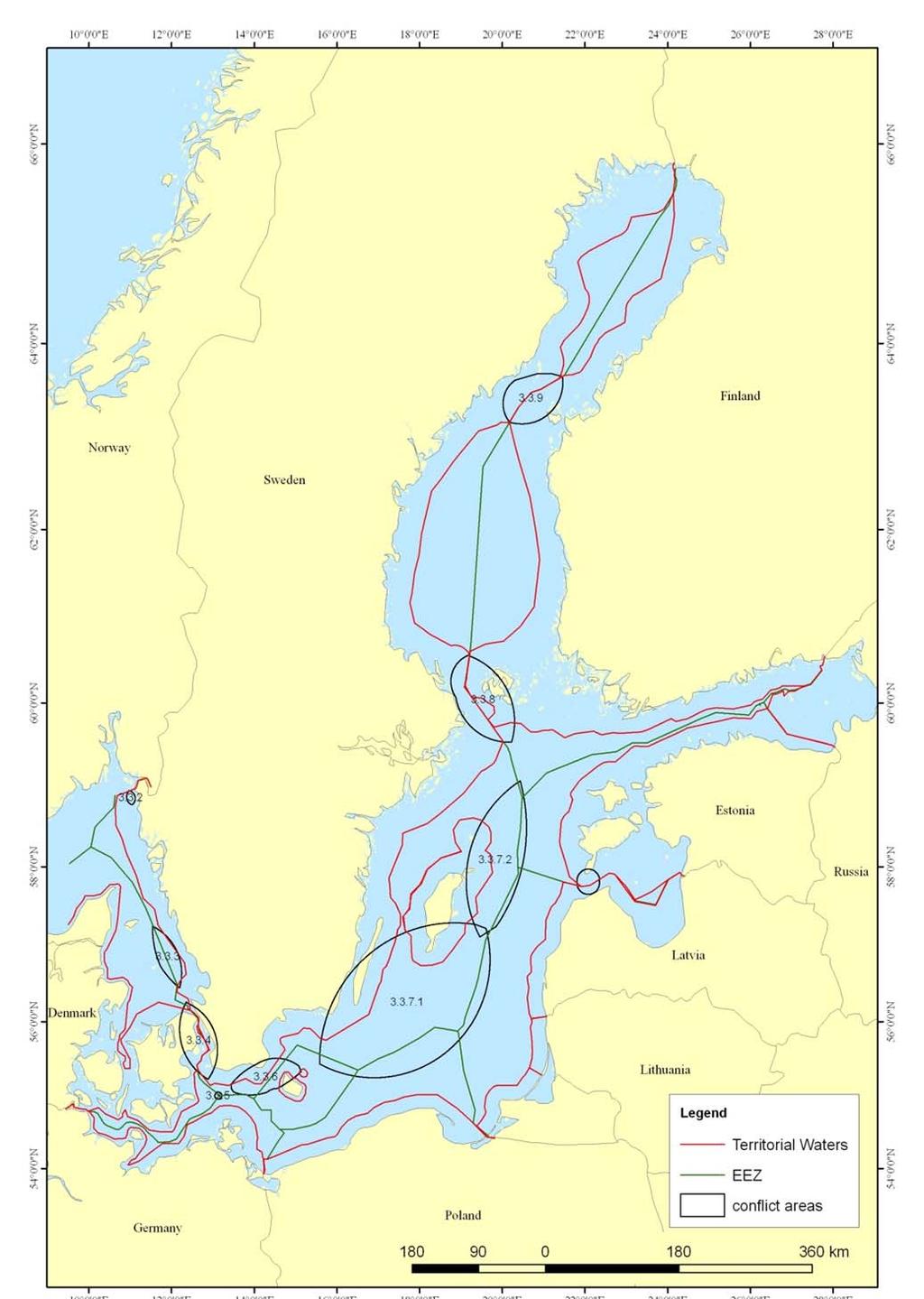 Areas of Spatial Conflicts on the Baltic Sea 3.