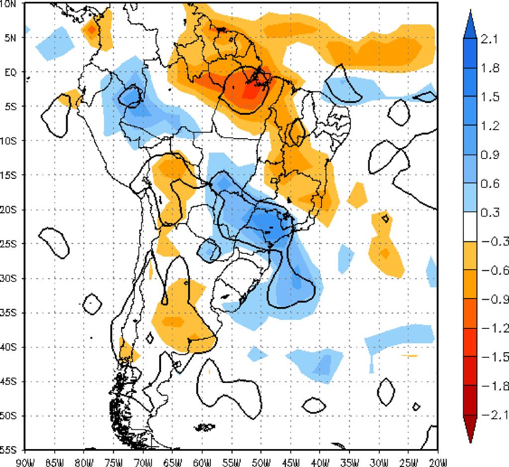 Extreme summers precipitation over Southern Brazil and the SH annular mode 23 (a) (b) Figure 1. Composites of precipitation anomaly (mm/day) in DJF (shaded).