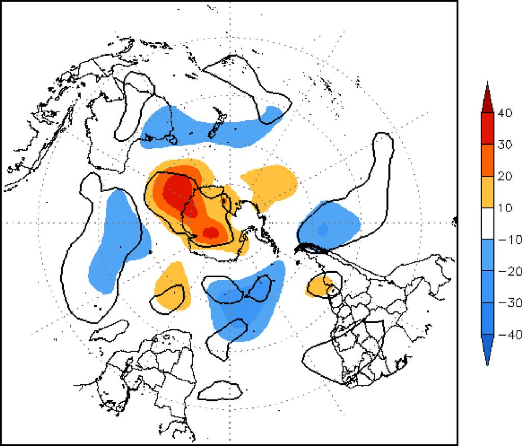24 F. C. Vasconcellos and I. F. A. Cavalcanti (a) (b) Figure 2. Composites of geopotential height anomaly at 500 hpa (m) in DJF (shaded).