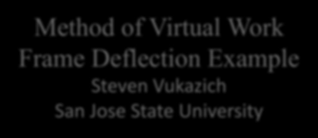 Method of Virtual Work Frame Deflection