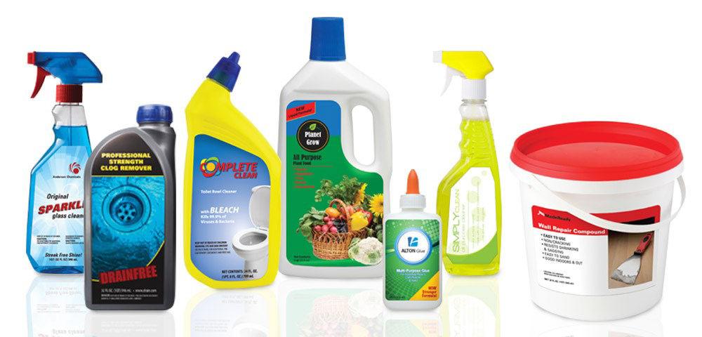 HOUSEHOLD CHEMICAL LABELS We can provide you and your customers with labels for the household chemical industry.