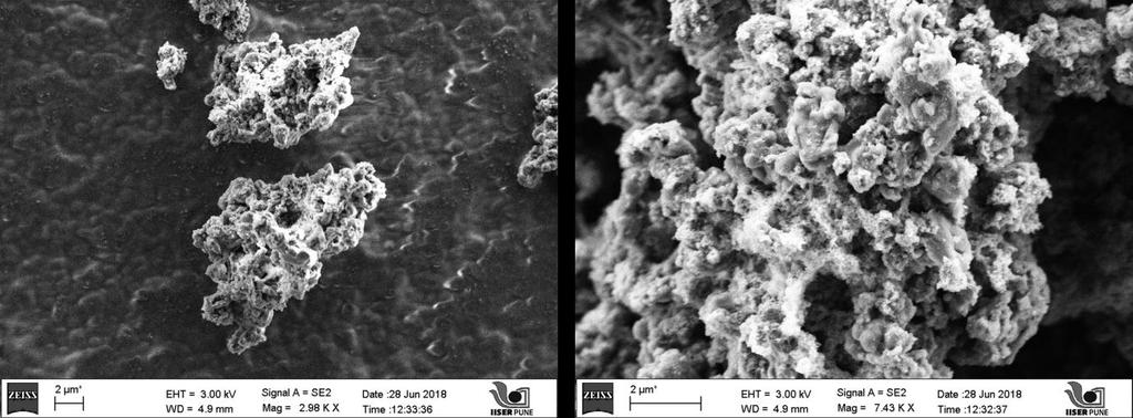 Figure S29: SEM images of compound-1 after the treatment of ReO 4ˉ in water medium.