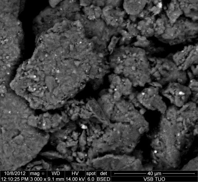 Fig. 2 The SEM micrographs of ZnS-CTA-MMT nanocomposite prepared by shaking method (left) and by cavitation deposition (Field Emission SEM - QUANTA 450 FEG (EDAX))