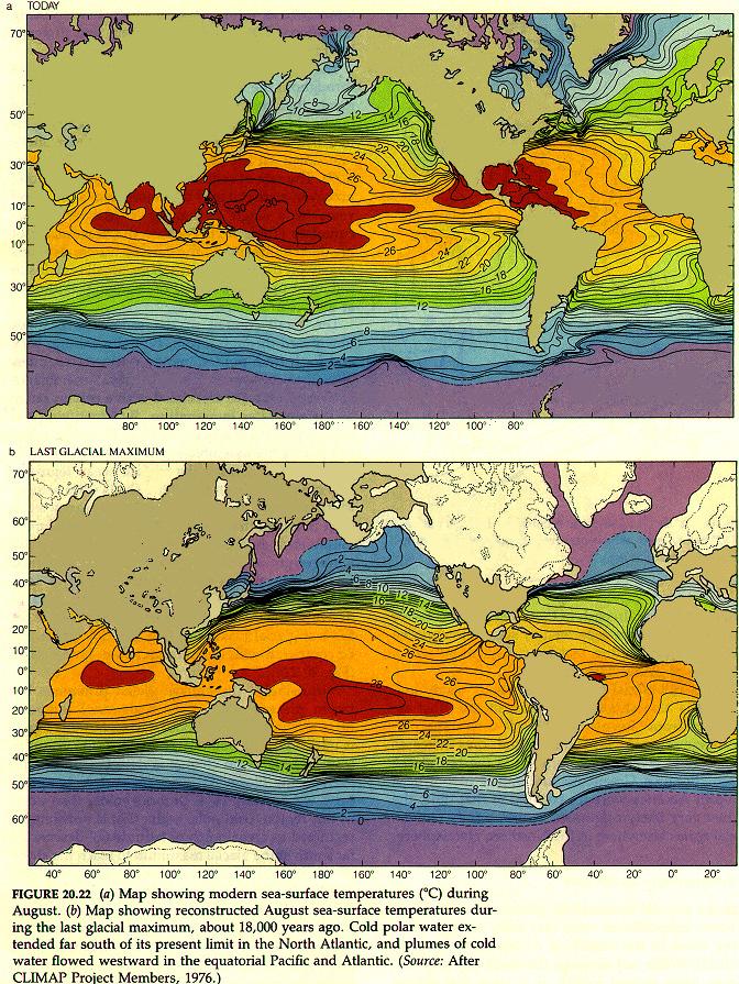 CLIMAP was a major research program in the 1970s to reconstruct the glacial climate at the LGM by means of fossil evidence from ocean and lake