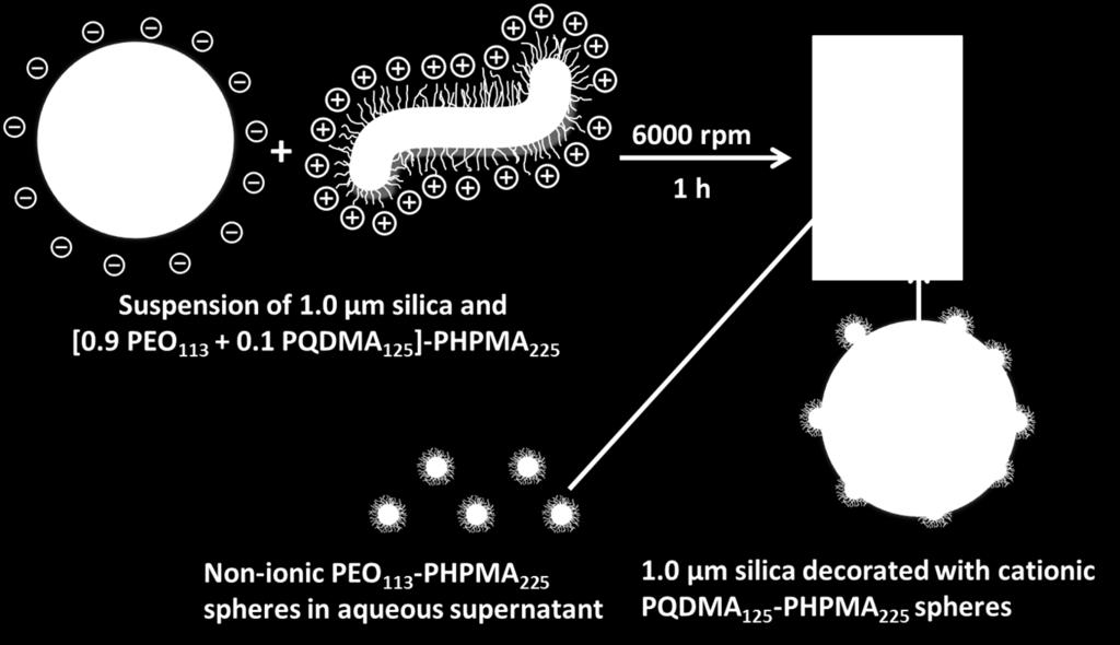 0 µm silica particles to form two distinct populations of (mainly) non-ionic PEO 113 -PHPMA
