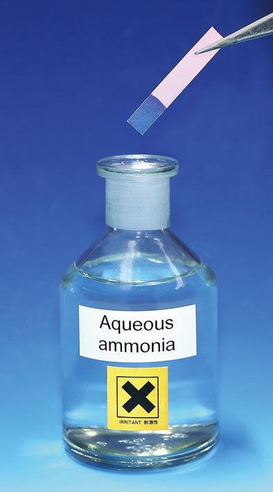 Ammonia turns moist red litmus paper blue. Figure 61.
