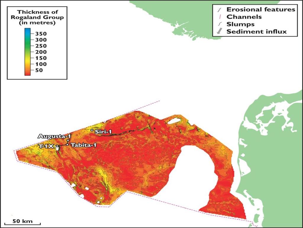 Paleocene and Eocene sand source Mass flows and turbidite