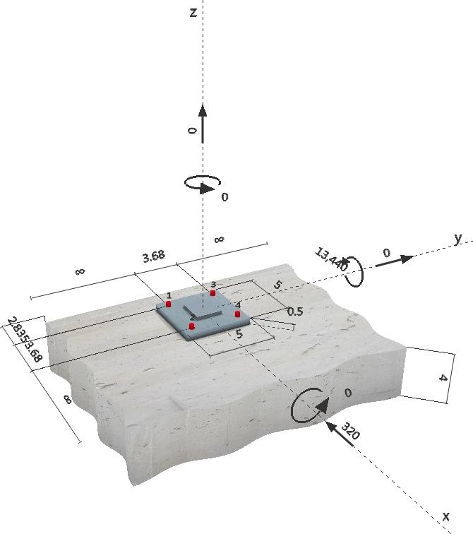 Anchor plate: l x x l y x t = 5.000 in. x 5.000 in. x 0.500 in.; (Recommended plate thickness: not calculated) Profile: Rectangular plates and bars (AISC); (L x W x T) = 2.125 in. x 2.000 in. x 0.000 in. Base material: uncracked concrete, 3000, f c ' = 3000 psi; h = 4.