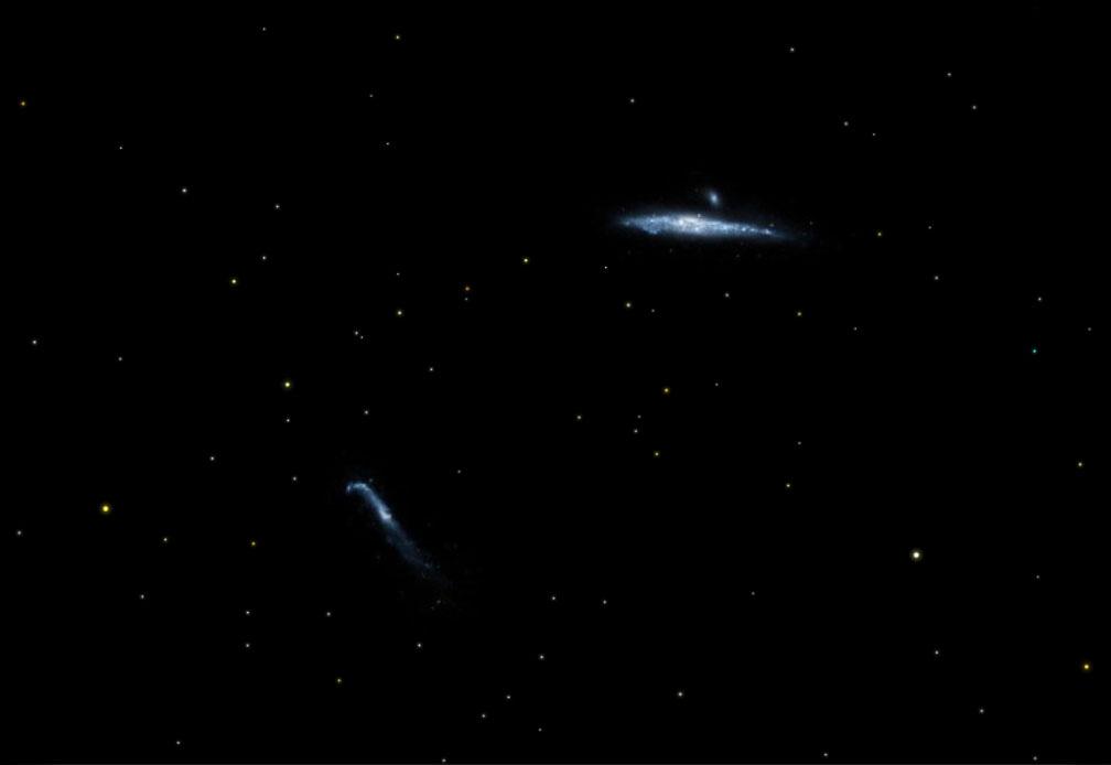 Observing Highlight: The Whale and the Hockey Stick Galaxies Io April 2015 p.5 Nearly straight overhead in the springtime sky, Canes Venatici lies inside the curve of the Big Dipper s handle.