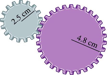 Example: Finding an Angle Measure Two gears are adjusted so that the smaller gear drives the larger one, as shown.