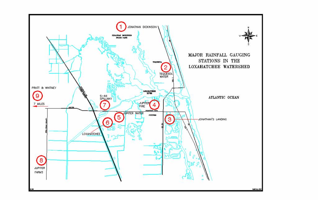 Major Rainfall Stations in the Loxahatchee River Watershed Map Rainfall Stations Period of Sampling Da