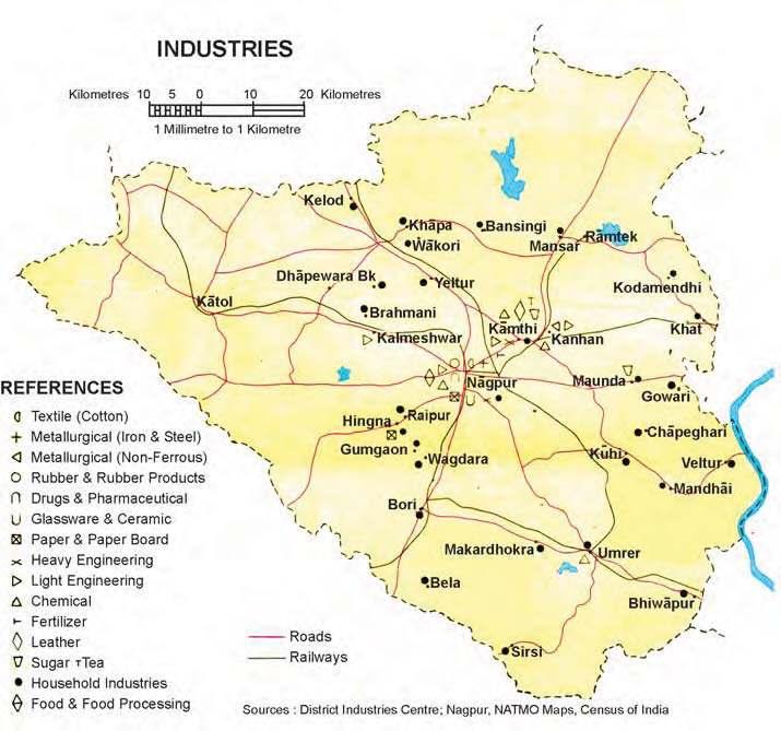 Introduction to Maps Figure 1.13 Location of Industries in Nagpur District USES OF MAPS Geographers, planners and other resource scientists use maps.