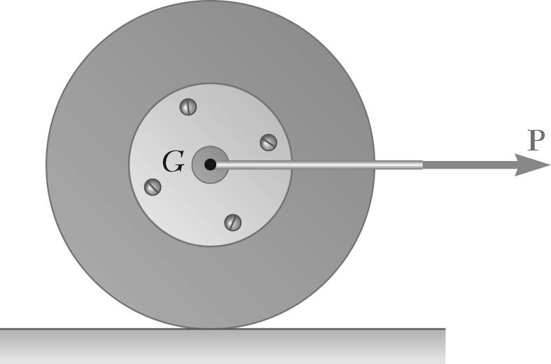 PROBLEM 16.98 A drum of 60-mm radius is attached to a disk of 10-mm radius. The disk and drum have a total mass of 6 kg and a combined radius of gration of 90 mm.