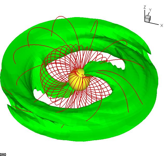 3D simulations of accretion onto tilted dipoles Laminar, non-turbulent, a-type disk,, a=0.