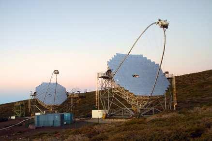 1. The MAGIC telescopes The two 17 meter diameter MAGIC telescopes constitute a last-generation instrument for Very High Energy (VHE) γ-ray observations, exploiting the Imaging Air Cherenkov (IAC)