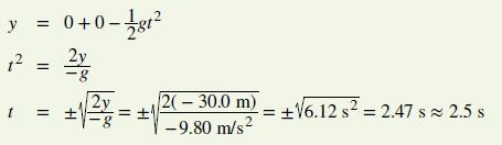 We need to solve for acceleration a. Note that in this case, displacement is downward and therefore negative, as is acceleration. Solution Given, the equation allows us to solve for a.