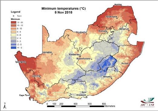 Areas over the far western and southern interior were particularly hot, especially towards the end of the month when the maximum temperature exceeded 40 o C in places.