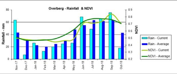 I S S U E 2 0 1 8-11 P A G E 14 Cacadu - Rainfall & NDVI 60 0,6 50 40 Rainfall - mm 30 20 NDVI Rain - Current Rain - Average 10 NDVI - Current 0 Nov-16 Dec-16 Jan-17 Feb-17 Mar-17 Apr-17 May-17