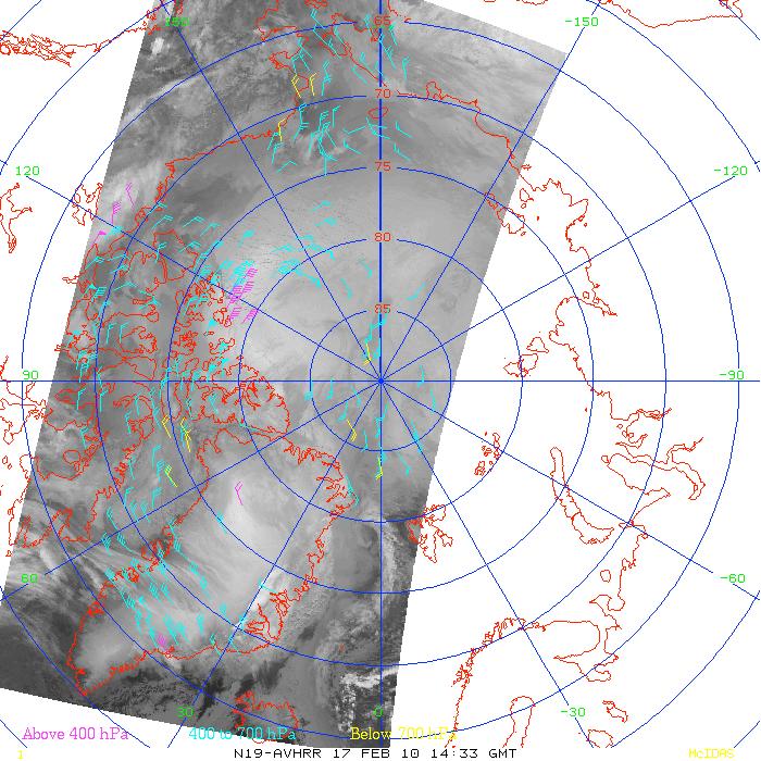 AVHRR GAC and Metop Winds Six satellites: NOAA-15, -16, -17, -18, -19, and Metop 4 km for GAC; 2 km for Metop