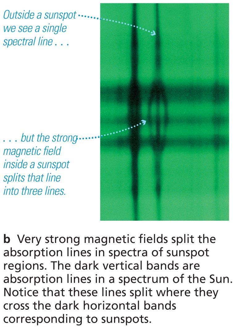Zeeman Effect We can measure magnetic fields in