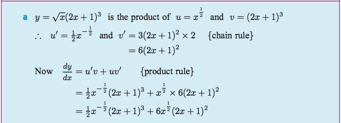 Recognize products of functions 2.