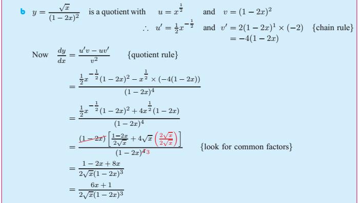 15C: #1,2def,3 5 (Product rule) 15D: #1def,2 4 (Quotient rule)