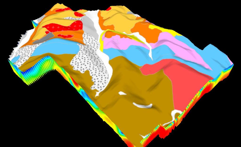 Magnetic results 3D Geochemistry view of geology