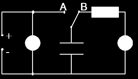The charge stored can be measured directly by discharging through the coulomb meter with the switch set to B. In this way pairs of readings of voltage and charge are obtained.