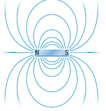 At the poles of a magnet, the magnetic field lines