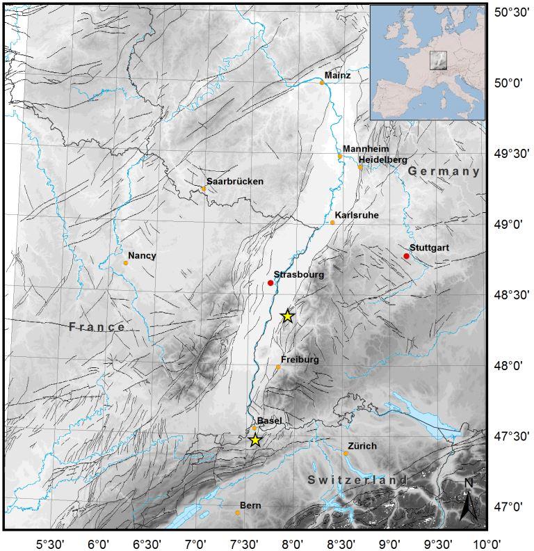 Upper Rhine Graben Most prominent segment of the Cenozoic rift system Significant probability for large earthquakes