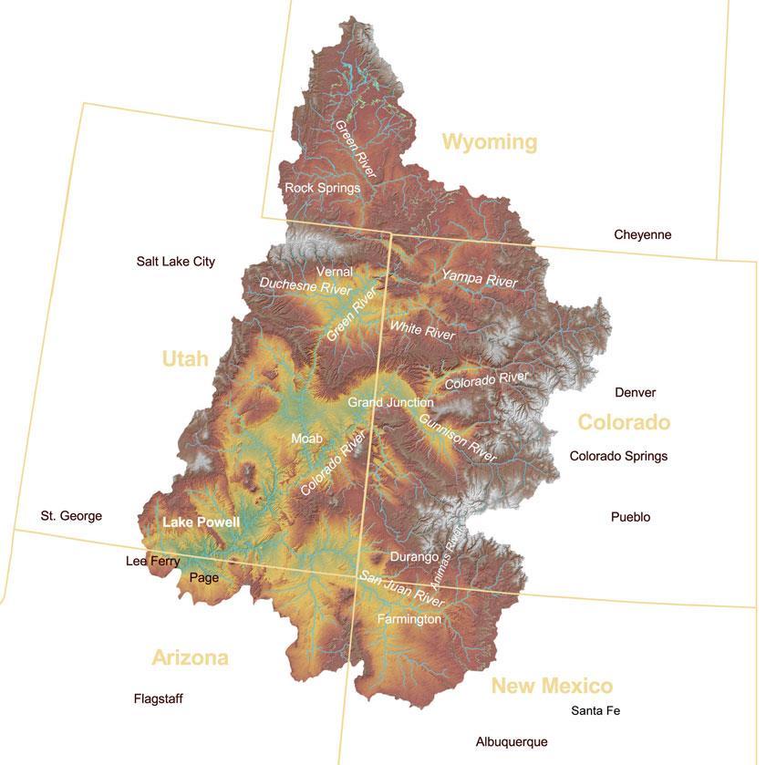 Study Area: Upper Colorado River Basin Provides >90% of Colorado River