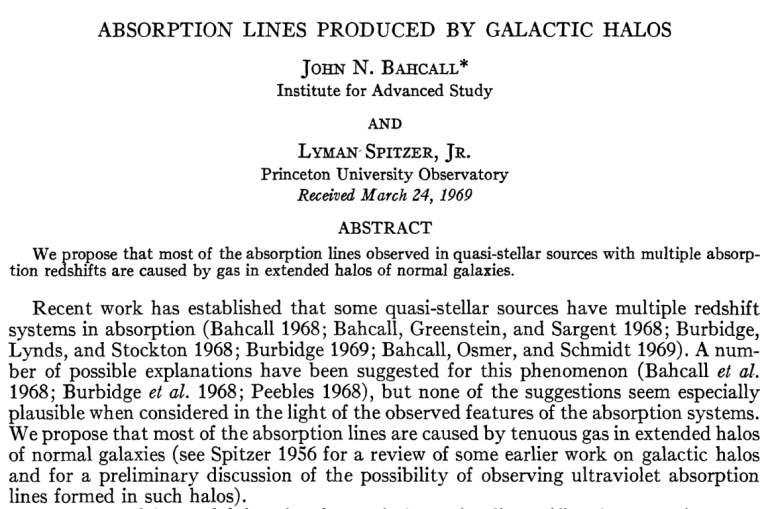 John Bahcall, along with Spitzer, proposes that galaxies are in fact much larger than
