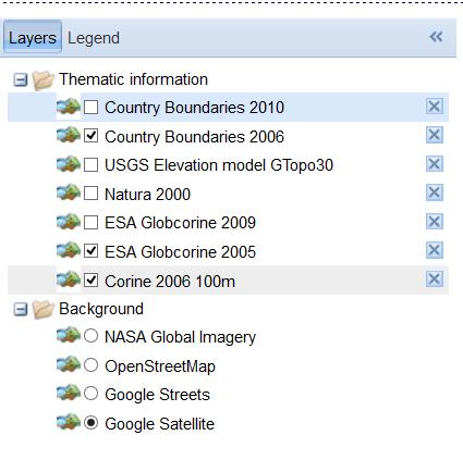 Screenshot of the thematic layers and legend associated. 5.