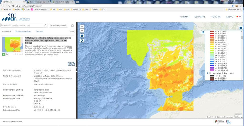 SNIMar Geoportal Web Map Service - Forecast air