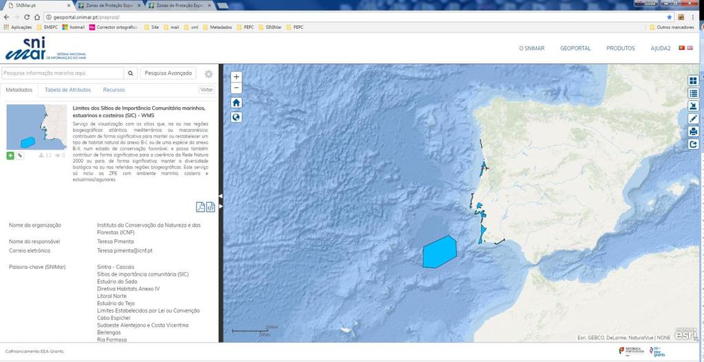 Geoportal SNIMar Web Map Service -