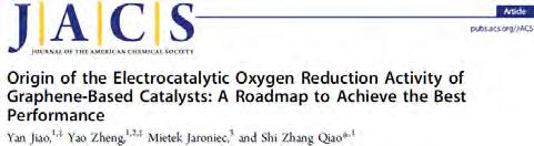 1.4 Origin of ORR activity of doped graphene electrocatalysts B, N, O, P, S doped graphenes Molecular orbital concept Y. Jiao, Y. Zheng, M. Jaroniec, S. Qiao*, J. Am. Chem. Soc. 214, 136, 4394-443.