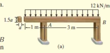 EXAMPLE 2 The laminated wooden beam shown in Fig. 11 8a supports a uniform distributed loading of 12 kn/m.